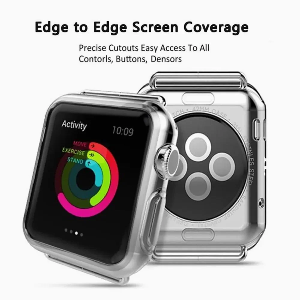 Apple Watch Case Transparent Clear Cover Apple Watch 5 6 7 Series 45mm 2PC OrB3